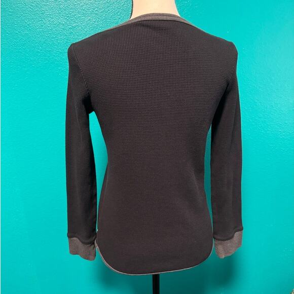 Liz Claiborne Active Black & Gray Snap Front Thermal Long Sleeve Shirt Small - Picture 4 of 9